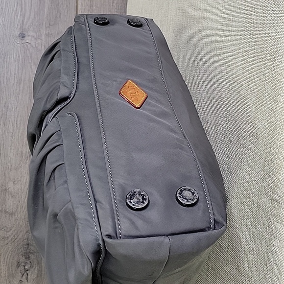 MZ Wallace Gray and Black Nylon Leather Crossbody Shoulder Bag - Picture 8 of 14